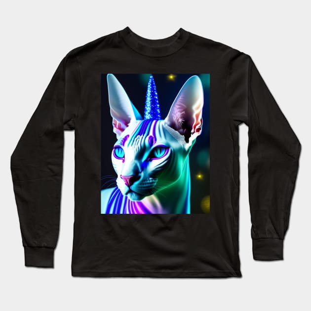 Unicorn Sphynx Long Sleeve T-Shirt by Enchanted Reverie